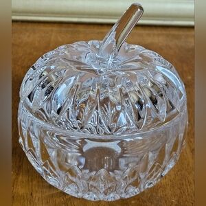Gotham Crystal Althea Cut Apple Trinket Box with Lid, West Germany